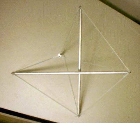 photo of tensegrity 3-prism with orthogonal struts