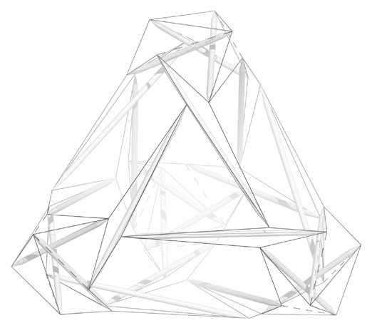 view of final design for 4v diamond t-tetrahedron