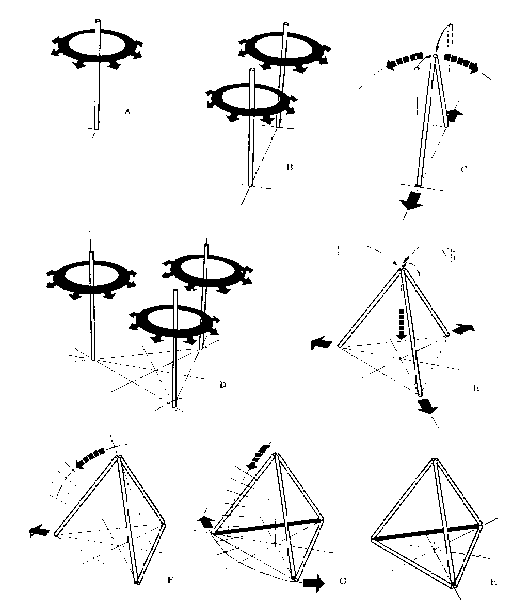 Figure 3:  Falling Sticks:  Six Vectors Provide Minimum Stability