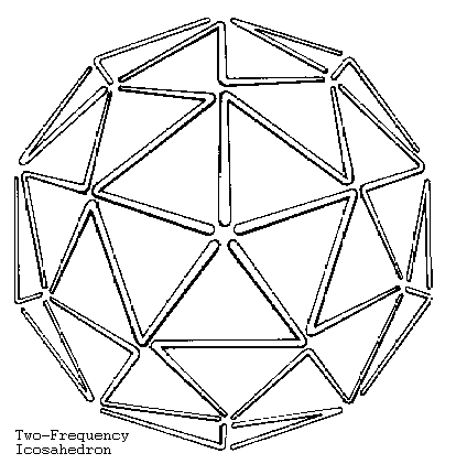 2v icosahedron drawn as the union of 40 zig-zags