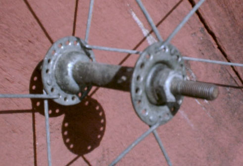 hub with rearranged spokes attached