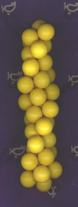 double tetrahelix composed of yellow spheres