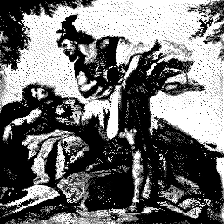 scan of illustration from cover of a Glenn Gould album