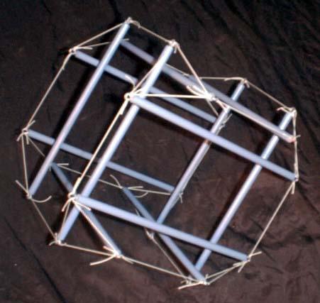 photo of orthogonal tensegrity cube