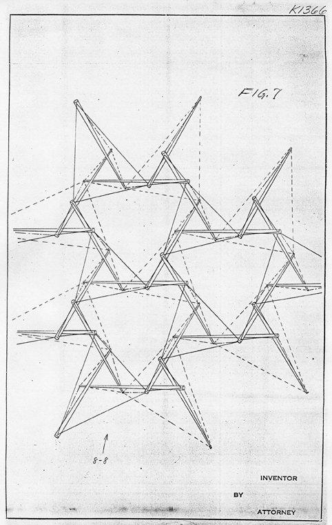 Snelson's 1962 patent drawing of tensegrity truss
