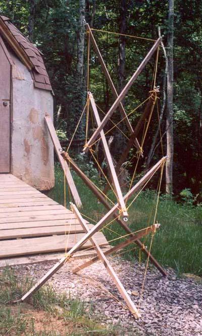 home-built four-stage x-module bean teepee