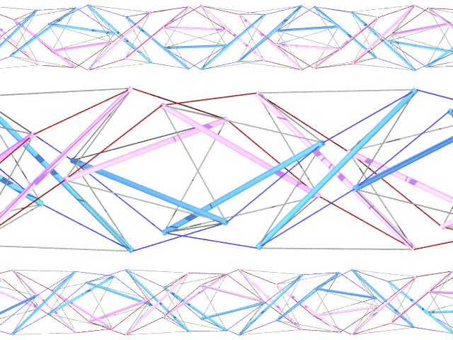 infinite tensegrity x-column (no alternation)