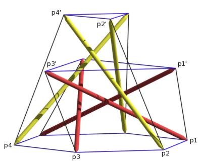 pedagogic view of split-level prism with equal-length struts