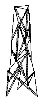 side view of the zig-zag tensegrity obelisk