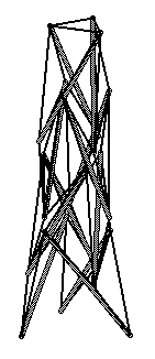 side view of the diamond tensegrity obelisk