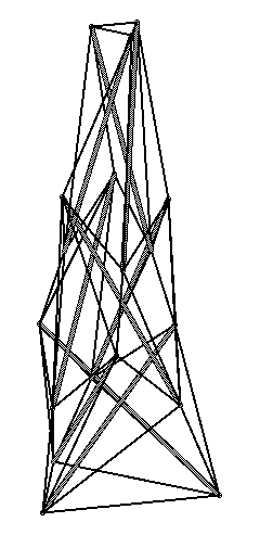 side view of the tensegrity bean teepee