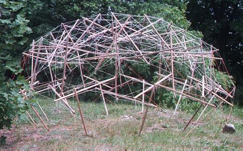 8v Double-Layer Tensegrity Dome:  Base View