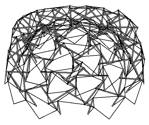 Isometric View of Double-Layer Tensegrity Dome